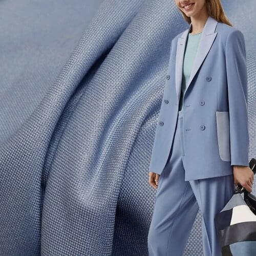 White waxberry Skyblue Silk Wool Worsted Fabircs High Quality Materials Women Suits Pants DIY Cloth Tailor Freeshipping