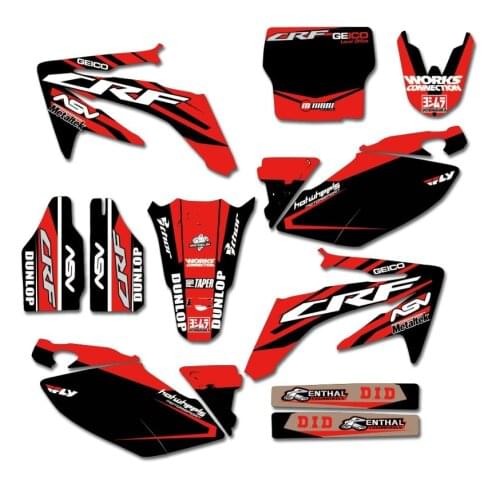 Free custom motorcycle numbers names Graphics Decals Stickers BACKGROUNDS For HONDA CRF450 CRF450R 2005 2006 2007 2008 CRF 450R