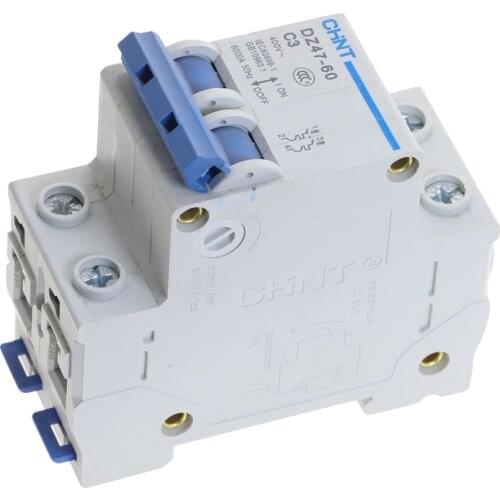CHNT MCB Mini Household Circuit breaker C type DZ47-60 2 Pole 16Amp 400V