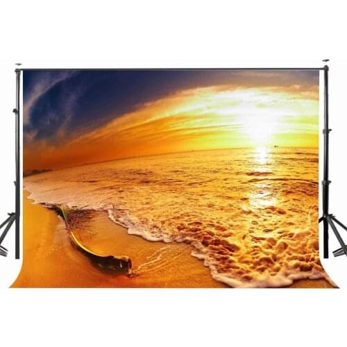 7x5ft Golden Waves Photography Background Seaside Beach Pattern Photo Backdrop Studio Props