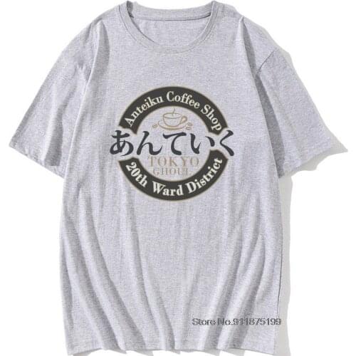 TOKYO GHOUL Team T Shirt Japanese Kanji Logo Graphic Mens T Shirts Retro Loose White Tee-Shirts Vintage Fun Tee Shirt Man