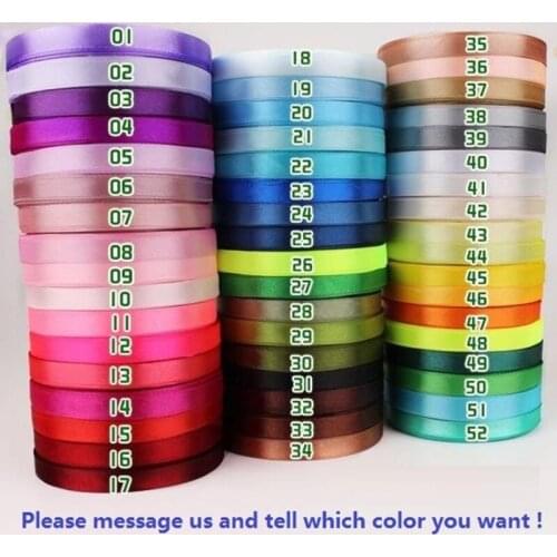 3pcs/lot, 6mm Pretty Silk Satin Ribbon 52 colors Single-sided Ribbons for Wedding Decor Gift Packaging DIY Accessories