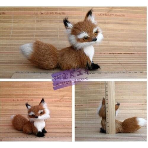 Small cute simulaiton foxes toy brown fox doll decoration doll gift toy about 13 * 5 * 11cm 2112