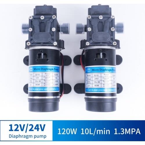 12V 24V 120W 10L / Min Miniature High Pressure Diaphragm Pump With Automatic Switch Reflow Multi-function DC Pump
