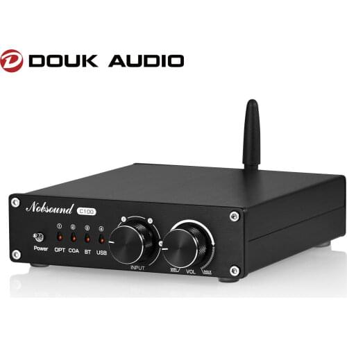 Nobsound HiFi Bluetooth 5.0 Digital Amplifier USB DAC COAX/OPT Integrated Power Amp for Home Stereos APTX-HD 100W+100W