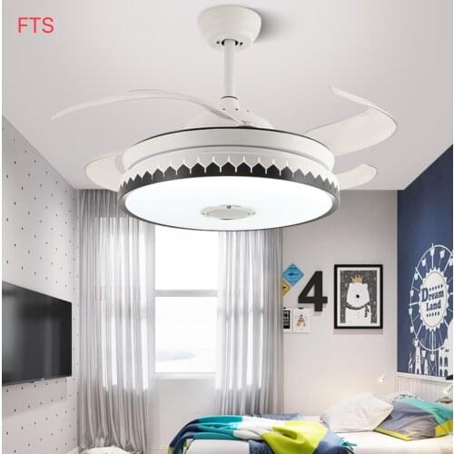 Nordic minimalist 42 inch bluetooth smart fan light white living room ceiling fan light dining room bedroom led fan light