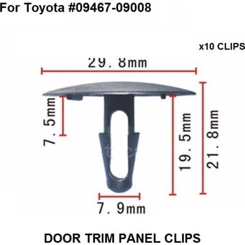 New!!! x10pcs OEM Nylon Fastener Rivet Hood Insulation Retainer Clips For Toyota 90467-09008 Hood Heatproof cotton Fixed Buckle