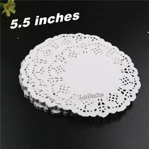 160pcs/pack) New arrivals 5.5 inches round shape white color paper doilies high food grade wood pulp placemat bread cake holder