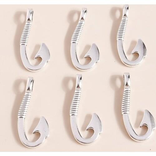 10pcs 15*32mm Antique Silver Color Alloy Sickle Hook Charms for Necklaces Earrings Making Knife Charms for DIY Jewelry Making