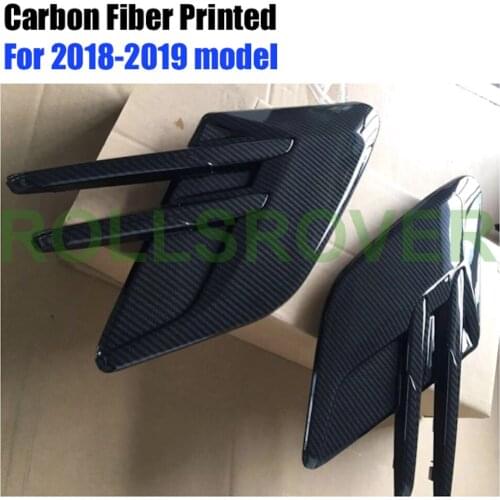 ROLLSROVER Carbon Fiber Printed Front Fender Air Molding Vents For Range Rover Sport 2018-2019 Pair