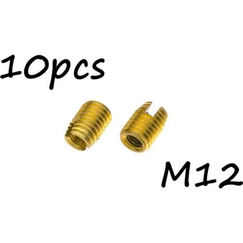 10pcs Galvanized Self Tapping insert Screw 302 Slotted Type Wire M12 Thread Insert Nut Repair