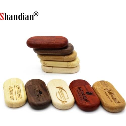 SHANDIA 1PCS Free Custom LOGO Wooden USB2.0 Flash Drive 4GB 8GB 16GB 32GB 64GB 128GB Photography Pen Drives Wedding Gifts U Disk