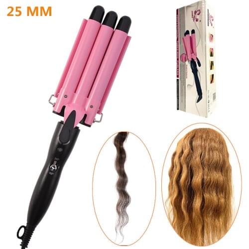 Triple Barrel Hair Curling Iron Big Wave Hair Curler 25mm 32mm Curling Tongs Hair Crimper Iron Hair Waver Styling Curling Wand