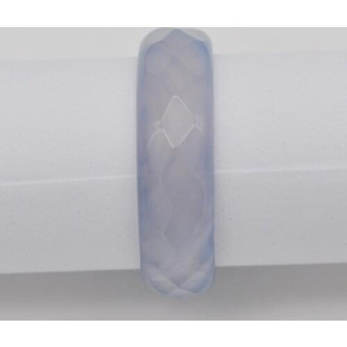 Blue Carnelian Faceted Finger Ring GEM Size 7 Jewelry X107A