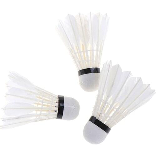3Pcs/Barrel Badminton Shuttlecock White Goose Board Feather Flying Stability Durable Shuttlecock Ball