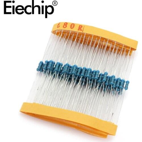 100pcs/lot 1/4W 1% Metal film resistor 680R 0.25W resistance 680 ohm Throught Hole