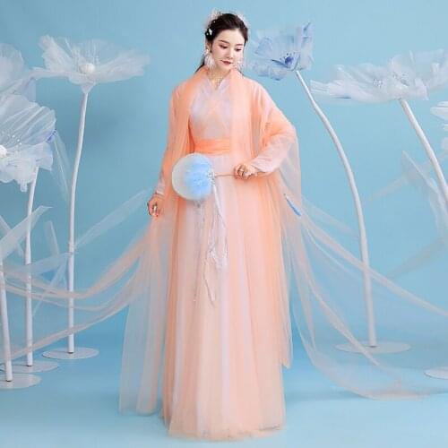 2021 Oriental Style Fairy Hanfu Dress Cosplay Costume Ancient Traditional Elegant Tang Dynasty Princess Performance Dress SL4697