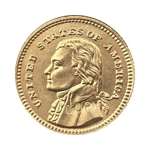 24-K Gola-Plated USA 1903 1 Dollars Francs coin copy 15mm