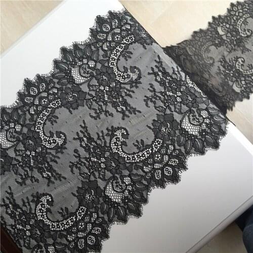 3M/ Lot White Black Eyelash Lace Trim Handmade DIY Lace Fabric Wedding Dress Underwear Clothing Accessories 30CM