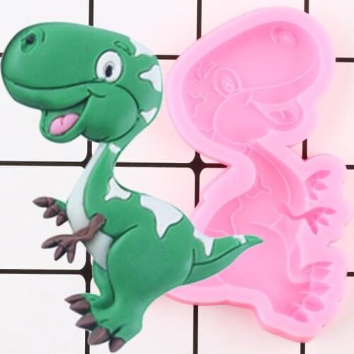 3D Cartoon Dinosaur Silicone Molds Cookie Baking Candy Chocolate Gumpaste Moulds DIY Baby Birthday Fondant Cake Decorating Tools