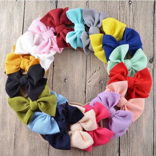 Baby Headband Bow Girl Headbands Toddler Nylon Elastic Hair Accessories Kids Head Band Infant Hairband Newborn Photography Props