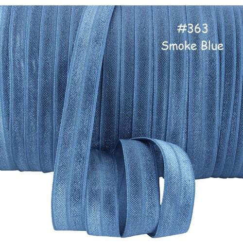 100Y/lot) Free shipping soft nylon smoke blue solid fold over elastic