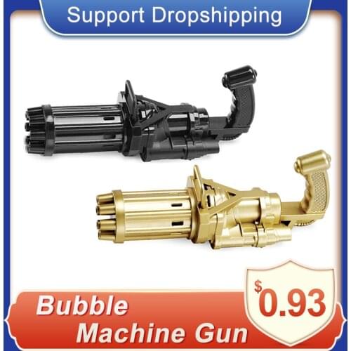 Kids Toy Bath Toys Gatling Bubble Gun Toys For Kids Plastic Gun Machine Toy Boy Bubbles For Kid Bubbles Cooling Fan For Kids Toy
