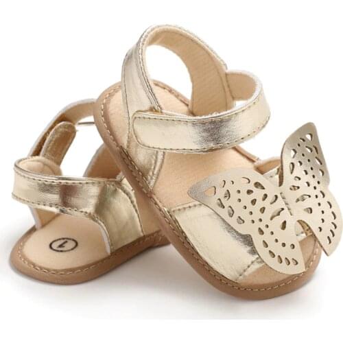 Butterfly baby sandals PU leather baby girls boys Nonslip soft soled Casual Sandals