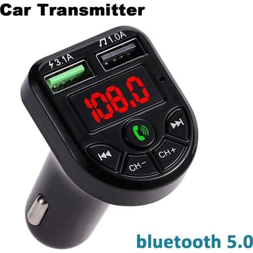2/1 PCS bluetooth 5.0 FM Transmitter Car Kit MP3 Modulator Player Wireless Handsfree Audio Receiver Dual USB Fast Charger 3.1A