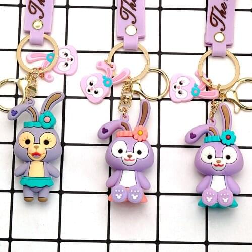 Classic Anime Cartoon Powerpuff Girls Bunny Keychain Mens And Womens Popular Pendants Small Ornaments Exquisite Cute Gifts