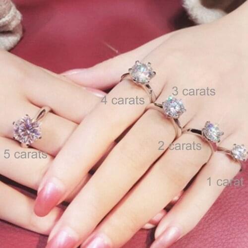 Moissanite Ring Classic Style Round Cut Ring Single Row Diamond Engagement Anniversary Ring