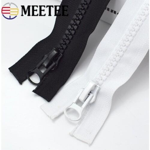 Meetee 2pcs 60-500cm 8# Double Silders Resin Zipper Open-End Auto Lock Zip DIY Down Jacket Tent Sewing Costume Accessories AP105