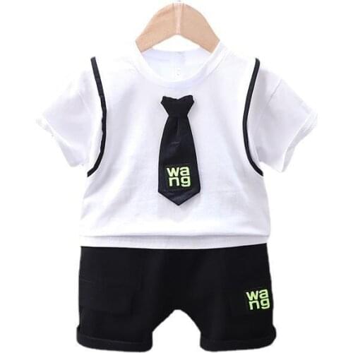 Kids Fashion Clothing New Summer Baby Tie Clothes Children Boys Girls Cotton T Shirt Shorts 2Pcs/sets Toddler Casual Tracksuit