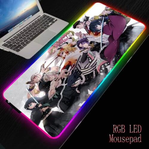 MRGBEST Anime Demon Slayer Kimetsu No Yaiba Locking Edge Large Natural Rubber Mouse Pad Waterproof Desk Mousepad Keyboard Mat