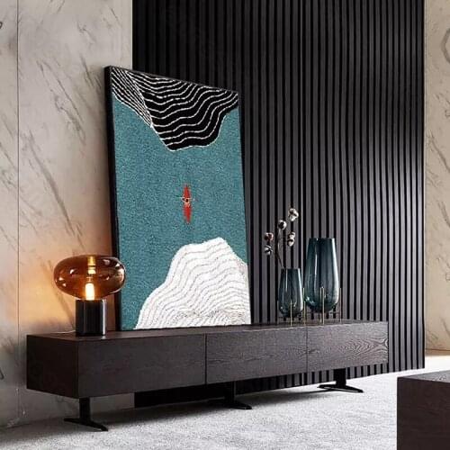 Nordic Style Frameless Canvas Rowing In The Sea and Abstract Line Posters Scenery Pictures for Home Rooms Gallery Wall Decoratio