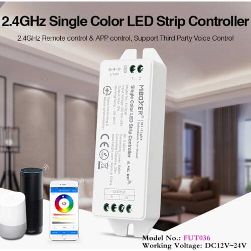 2.4GHz Single Color LED Strip Controller DC12V~24V New Upgraded smart led dimmer 12A/Channel can APP/wifi Voice/remote control