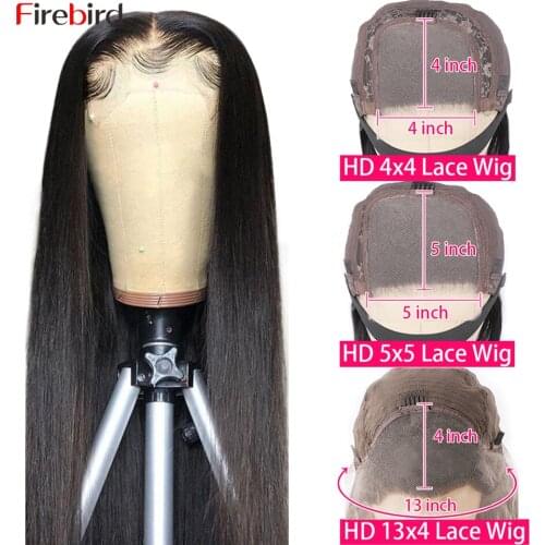 4x4 5x5 6x6 Closure Wig Straight Human Hair Wigs 180Density 13x4 Straight Frontal Wig HD Transparent Lace Frontal Wig Human Hair