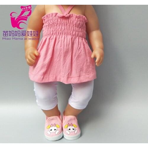 Fits for 43cm baby Doll strap dress suit baby girl Chirstmas gift