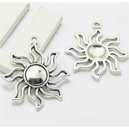 Sweet Bell 20pcs 31*34mm Tibetan Metal Zinc Alloy Sun Pendant Charms Fit Jewelry Necklace Pendant Charm Making 4D783
