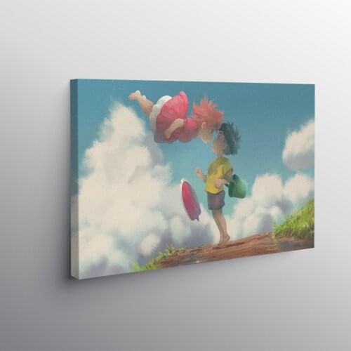 Ponyo on the Cliff Poster Wall Art Decoration prints Canvas for Dorm living room Home kids bedroom decor Painting