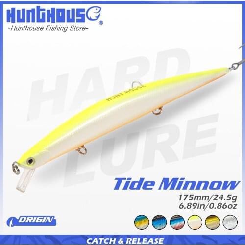Hunthouse fishing lure 2019 tide minnow slim 175 hard lures wobblers floating 175mm 24.5g sea fishing for seabass