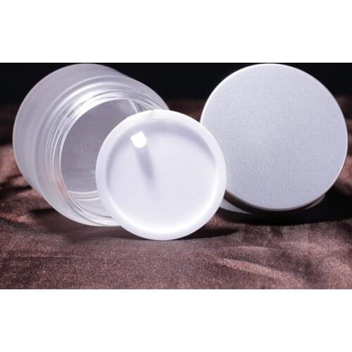 Quevinal Free shipping by dhl 15g Empty Frosted Glass Jars With Silver Ring Cap, 15ml Frosted Skin Care Cream Jars