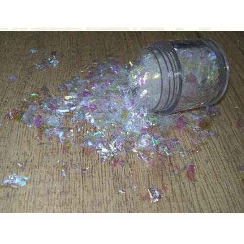 Luxury 10g/pot Iridescent Rainbow White Color Shining Nail Glitter Strips Powder for DIY Nail Art Decoration and Glitter Crafts