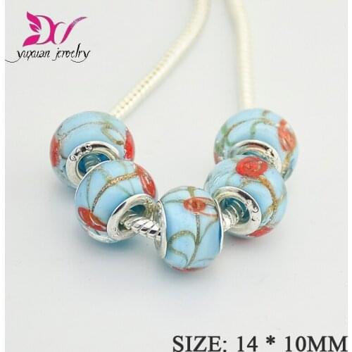 DIY big hole glass beads apply to Fit European and American Style braceletss accessory fashion Jewelry Findings kralen TK050
