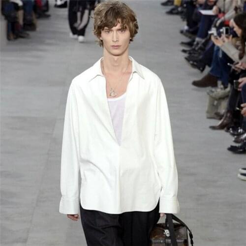 S-6XL!!Fashionable male new style spring and summer long sleeve shirt in long loose casual shirt jacket