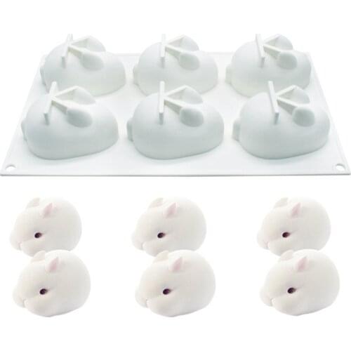 Rabbit Shaped Silicone Resin Fondant Cakes Mousse Cake Mold Jelly Pudding Molds Chocolate Mould Ice Mold Kitchen Accessories