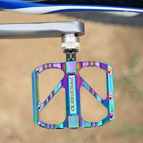 PROMEND Aluminum Alloy Bicycle Pedal 3 Bearings High Strength Durable Anti-Slip Electroplat Colorful Ultralight Bike Accessories
