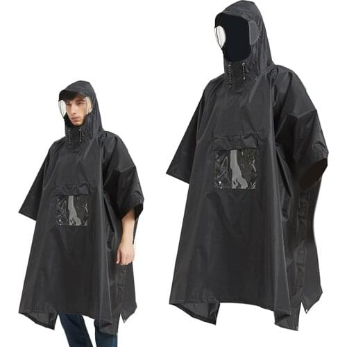Waterproof Rain Poncho Rain Cape Survival Gear Reusable Coat Jacket Outdoor Activities Raincoat Tent Mat Tarp Travel Rainwear