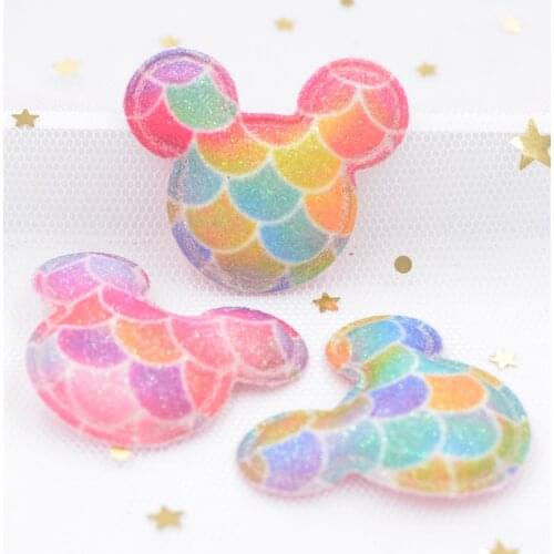 Upscale Glitter Powders Padded Mouse Patches Accessories Artificial Appliques DIY Craft, Nursery Room, Kindergarten Decor S26