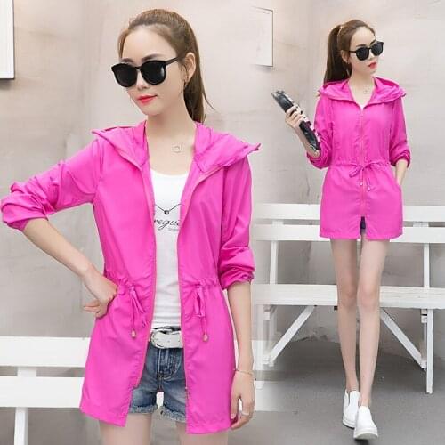 KJ160 Sunscreen Coats Women Anti-UV 2018 Summer New Korean Loose Jacket Female Thin Long-Sleeved Outerwear